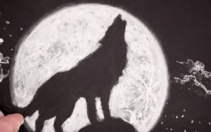 wolf moon drawing